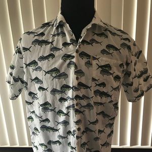 Sunset Breeze Fishing Shirt Button Short Sleeve